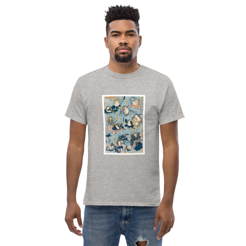 Ozuki tee.  Famous Heroes of the Kabuki Stage Played by Frogs by Utagawa Kuniyoshi (1798-1861)