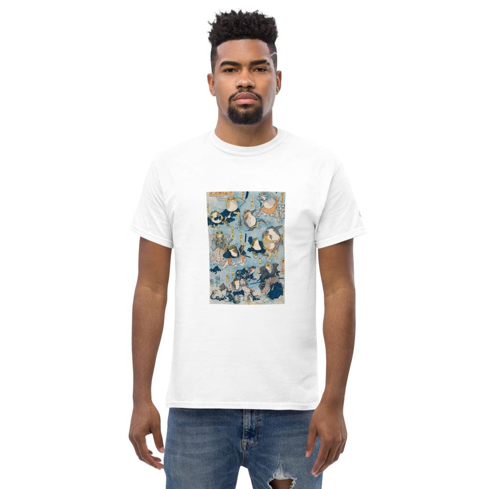 Ozuki tee.  Famous Heroes of the Kabuki Stage Played by Frogs by Utagawa Kuniyoshi (1798-1861)