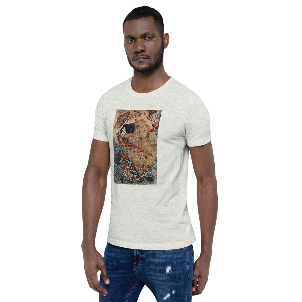 Ozuki Tee Kinhyoshi Yorin, Hero of the Suikoden by Utagawa Kuniyoshi (1753-1806) Short-Sleeve Unisex T-Shirt