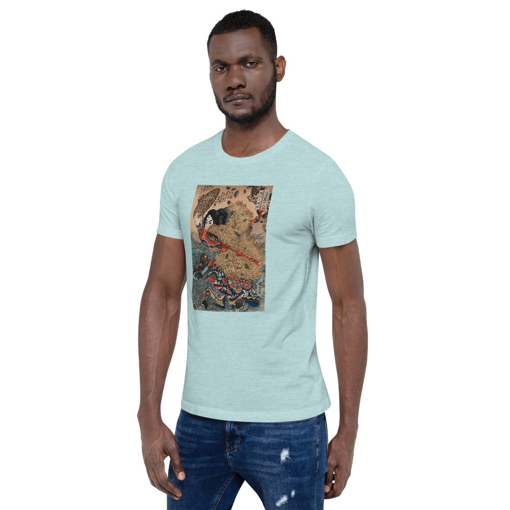 Ozuki Tee Kinhyoshi Yorin, Hero of the Suikoden by Utagawa Kuniyoshi (1753-1806) Short-Sleeve Unisex T-Shirt