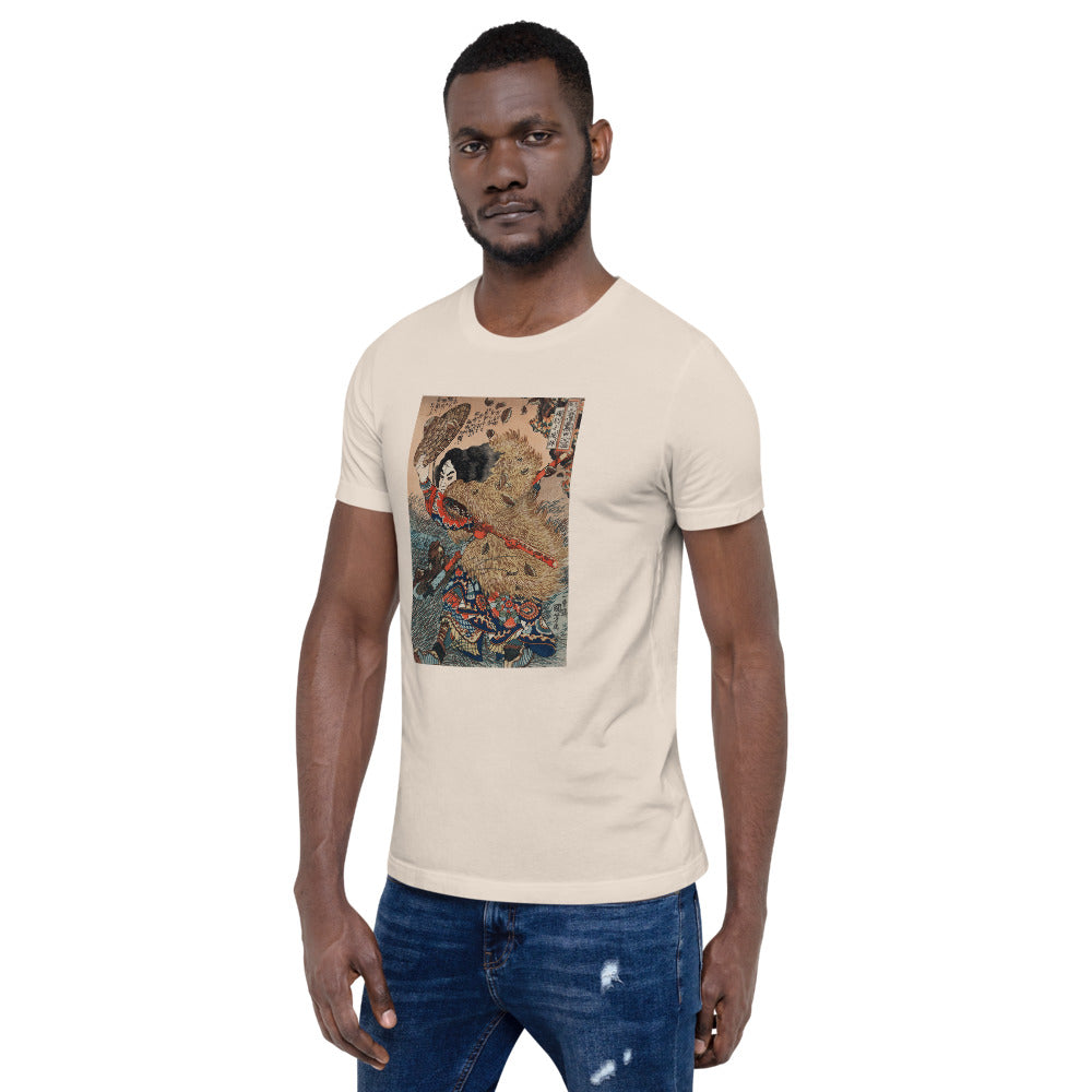 Ozuki Tee Kinhyoshi Yorin, Hero of the Suikoden by Utagawa Kuniyoshi (1753-1806) Short-Sleeve Unisex T-Shirt