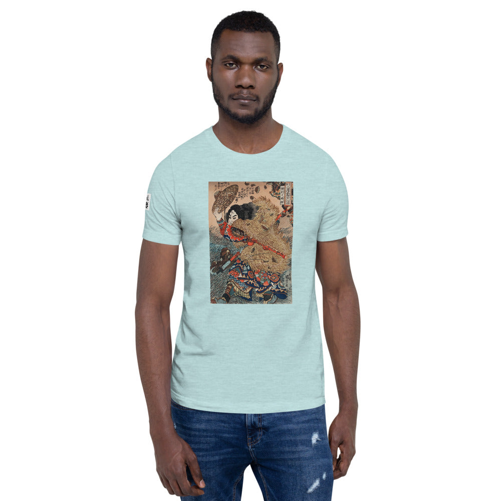 Ozuki Tee Kinhyoshi Yorin, Hero of the Suikoden by Utagawa Kuniyoshi (1753-1806) Short-Sleeve Unisex T-Shirt